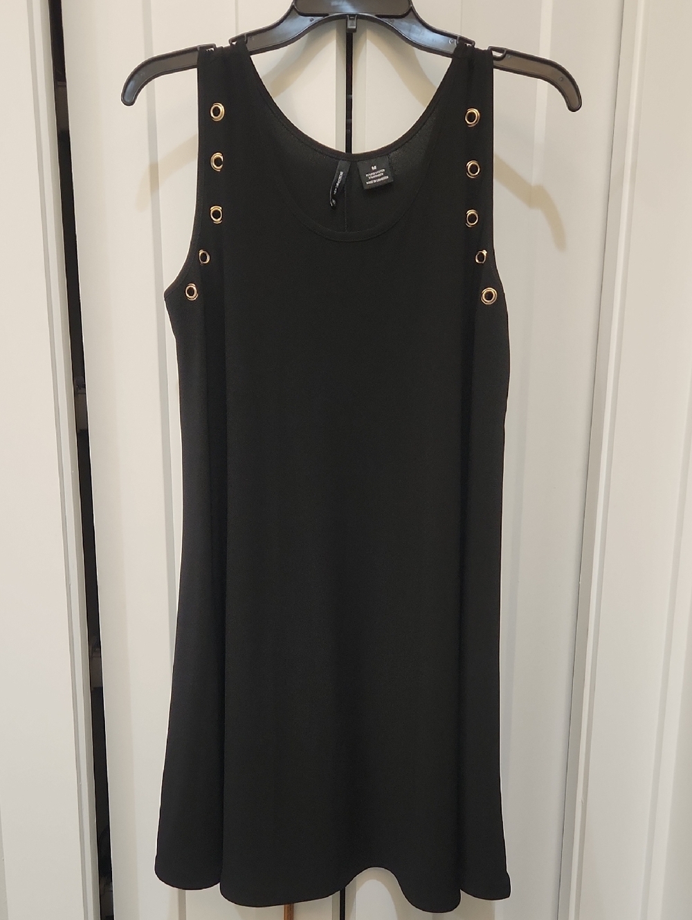 New Directions Sleeveless Black Eyelet Shift Dress